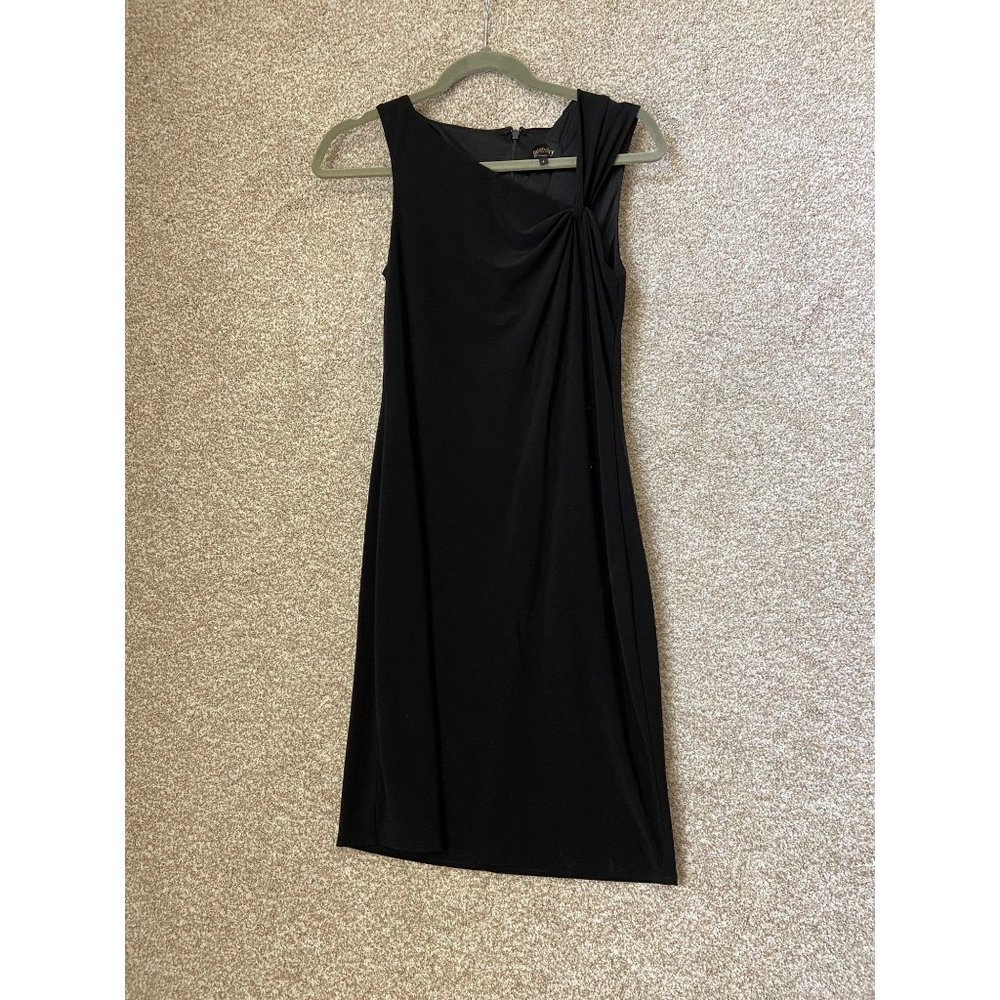 Laundry by Shelli Segal Black Midi Knot Shoulder Woman’s Dress Size 4